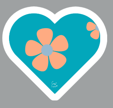 Sticker - Turquoise Heart image 0