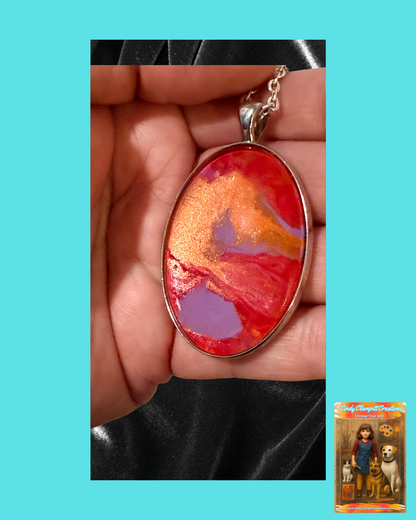 Orange Fuchsia and Lilac necklace