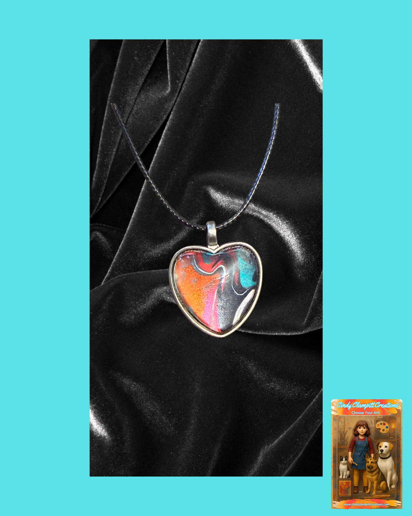 Deep Colors Heart Necklace