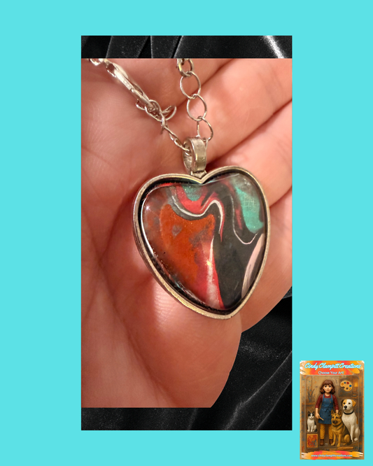 Deep Colors Heart Necklace