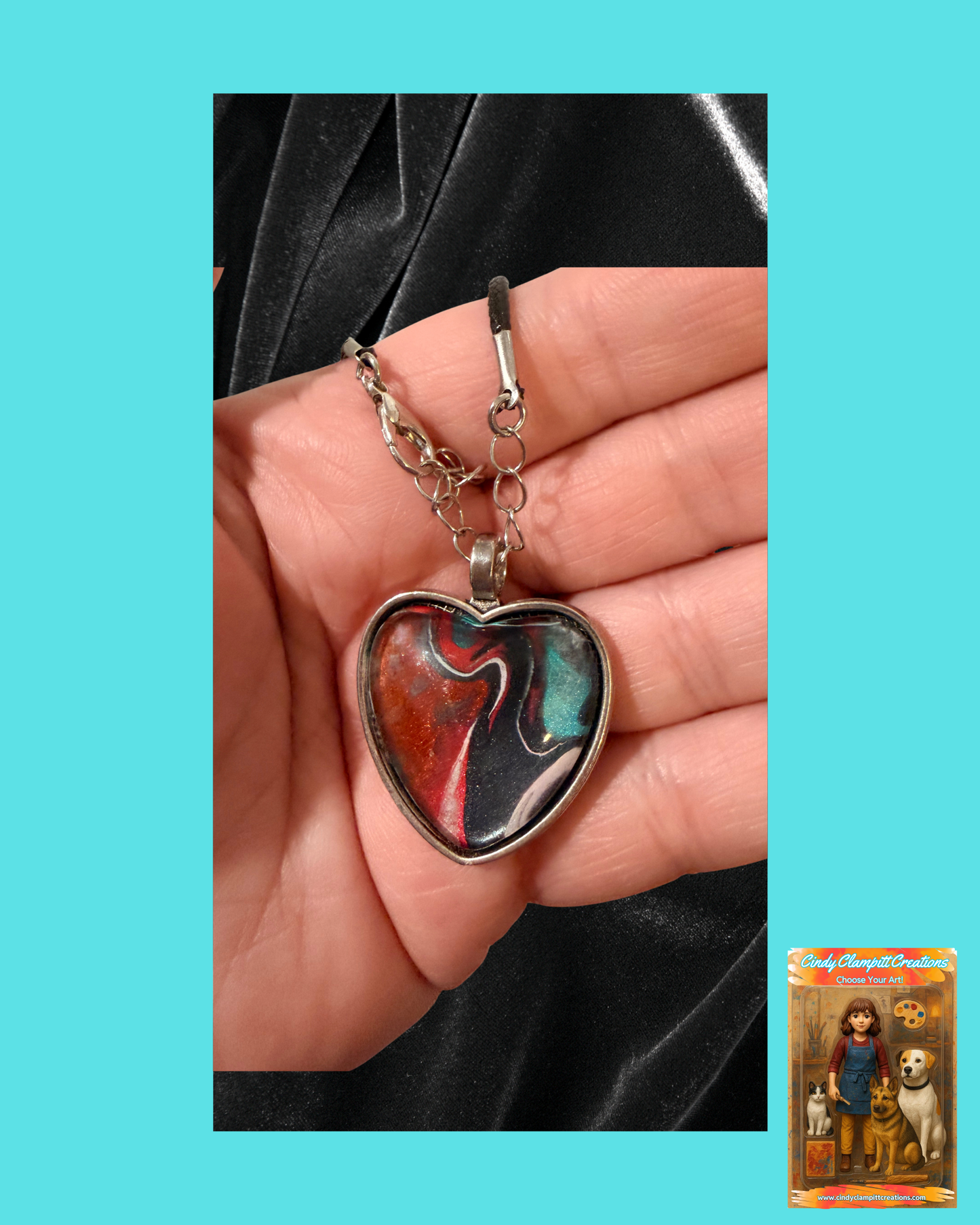 Deep Colors Heart Necklace