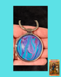 Turquoise and Purple Swirl Keychain