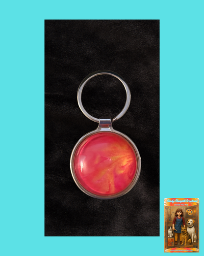 Bright Orange Swirl Keychain