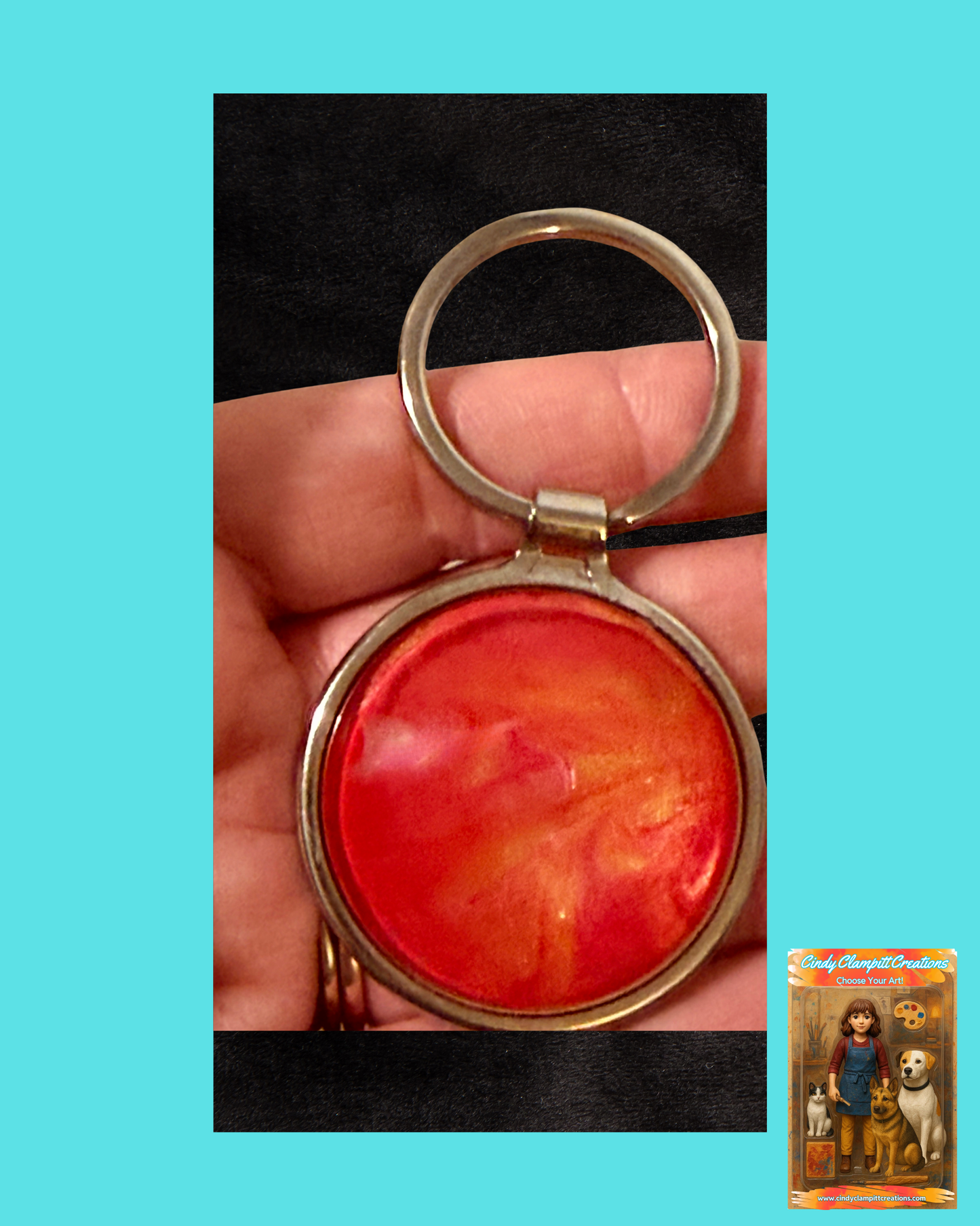Bright Orange Swirl Keychain