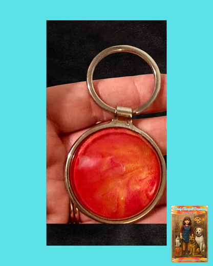 Bright Orange Swirl Keychain