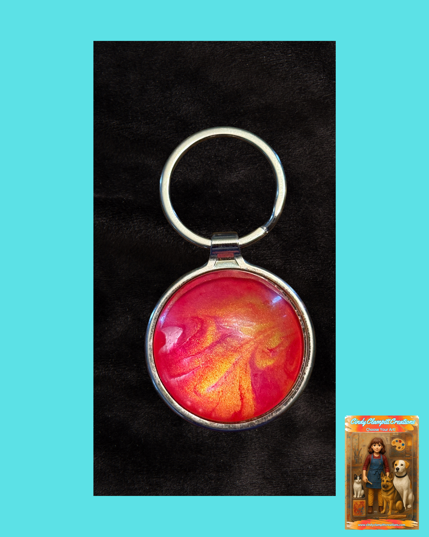 Bright Orange Swirl Keychain