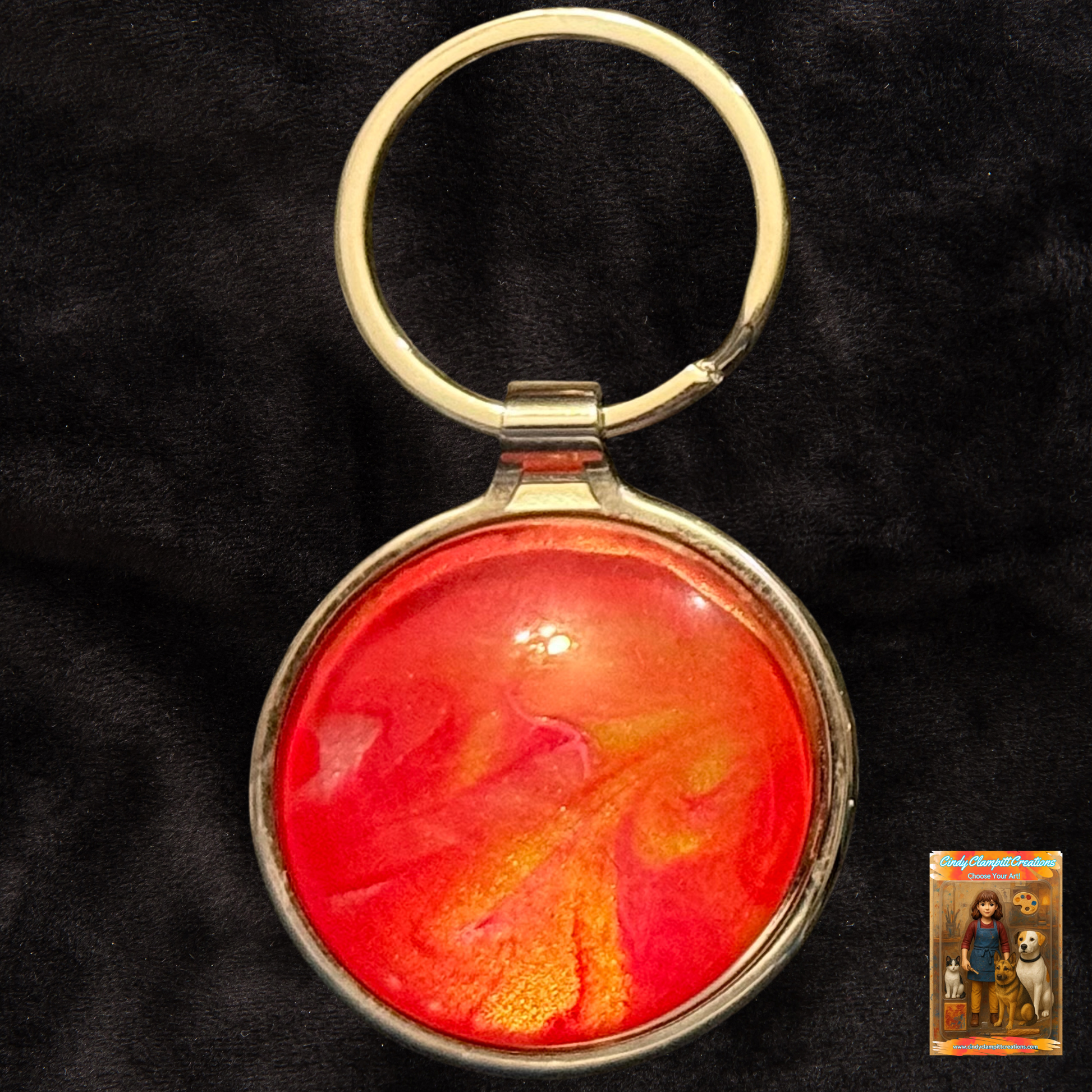 Bright Orange Swirl Keychain image 0