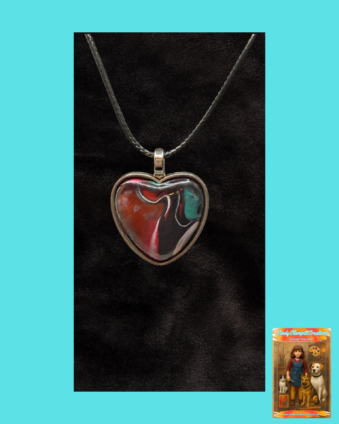 1. Deep Colors Heart Necklace image 0