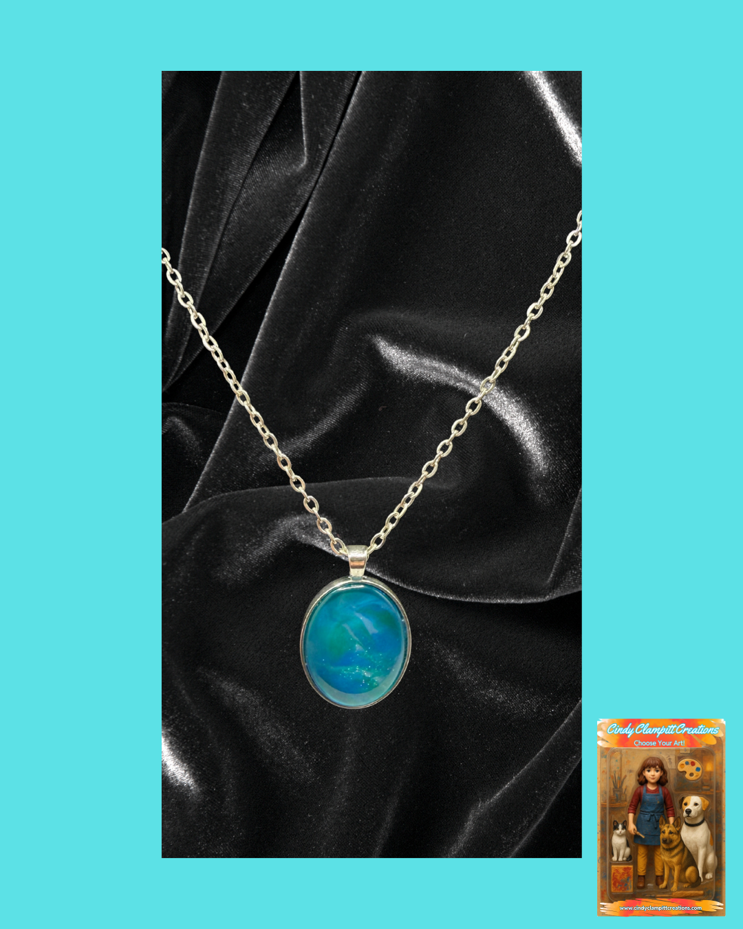 Blue and Green Small Oval image 0