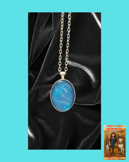 Blue and Green Small Oval