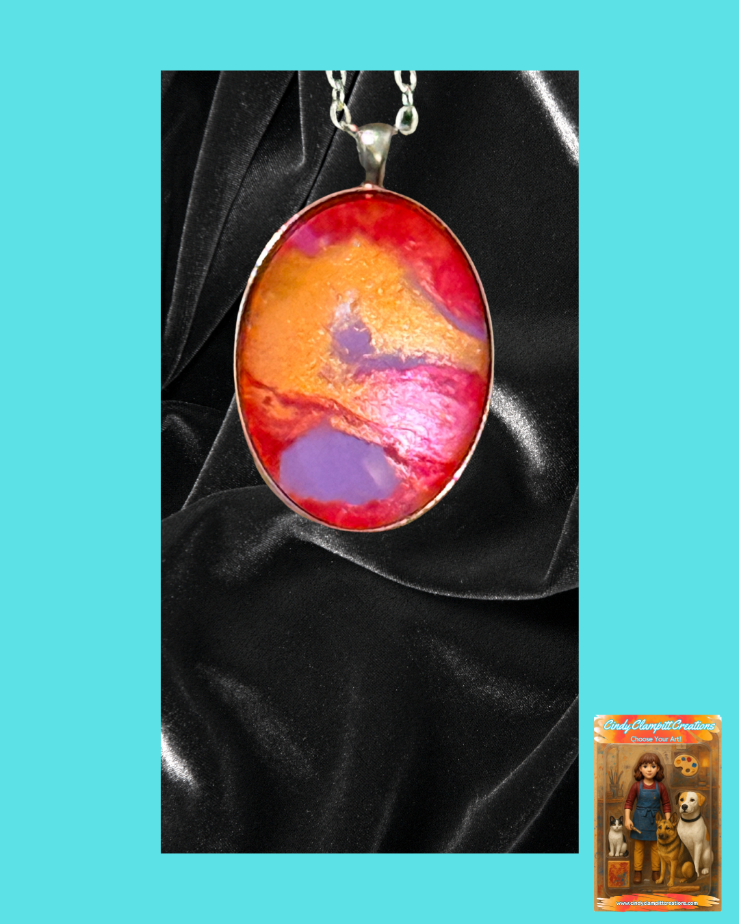 Orange Fuchsia and Lilac necklace