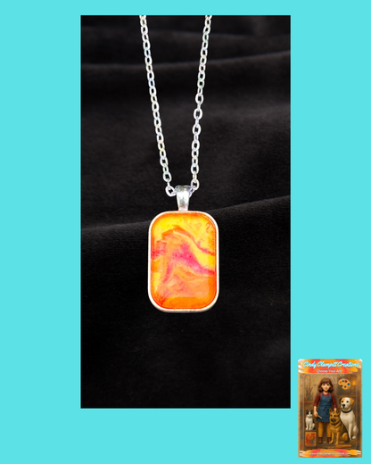 Red, Yellow and Orange Rectangle Necklace