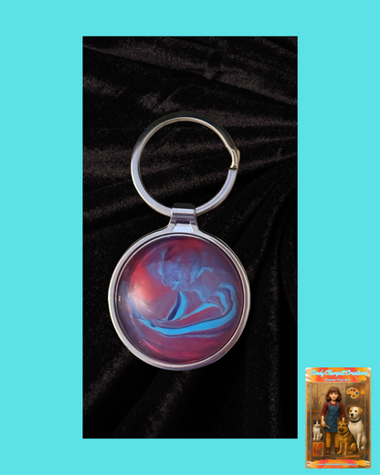 Red and Blue Swirl Keychain