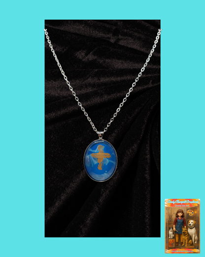 Gold Cross in Blue image 0