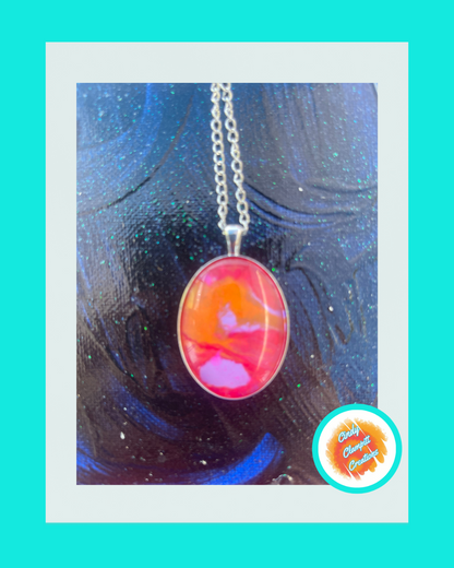 Orange Fuchsia and Lilac necklace image 0